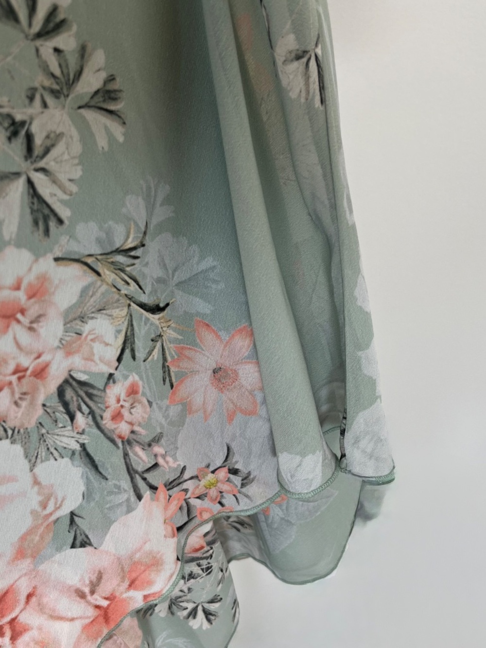 Coldwater Creek Mint Green Floral Short Sleeve Dress - Picture 8 of 8